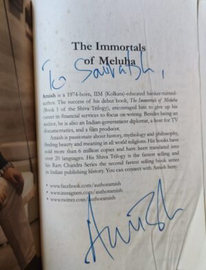 autograph book of the the immortals of meluha (shiva trilogy book 1) by amish tripathi (copy)