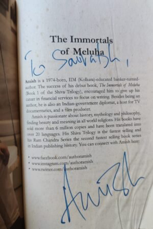 autograph book of the the immortals of meluha (shiva trilogy book 1) by amish tripathi (copy)